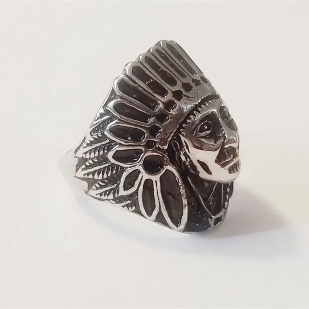 New stainless steel Indian ring size 9‎